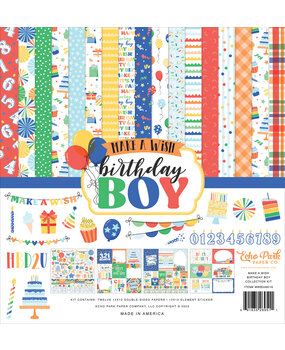 Echo Park Make A Wish Birthday Boy 12x12 Inch Collection Kit (MWB348016) (DISCONTINUED) Echo Park Make A Wish Birthday Boy 12x12 Inch Collection Kit (MWB348016) (DISCONTINUED)