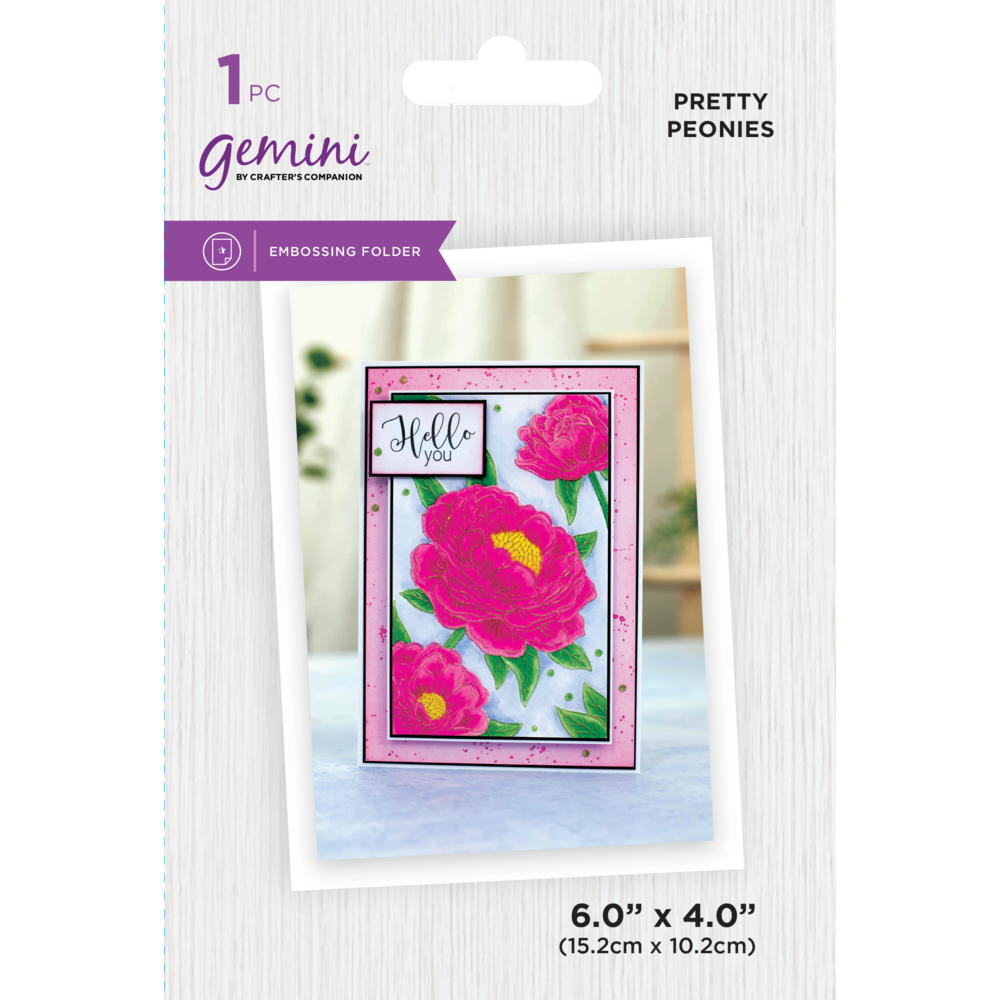Illustrated Embossing Folder Pretty Peonies (GEMEF4PEPE) Craftlines
