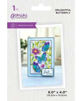 Gemini Illustrated Embossing Folder Delightful Butterfly (GEM-EF4-DEBU) (DISCONTINUED)