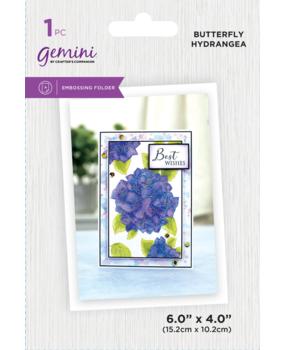 Gemini Illustrated Embossing Folder Butterfly Hydrangea (GEM-EF4-BEHY) (DISCONTINUED)
