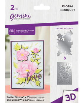 Gemini Floral Bouquet 4x6 Inch 3D Embossing Folder & Metal Die (GEM-3DEF4-MD-FLBO) (DISCONTINUED)