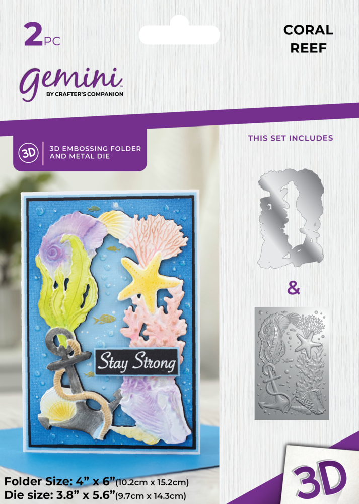 Gemini Coral Reef 4x6 Inch 3D Embossing Folder & Metal Die (GEM-3DEF4-MD-CORE) (DISCONTINUED) Gemini Coral Reef 4x6 Inch 3D Embossing Folder & Metal Die (GEM-3DEF4-MD-CORE) (DISCONTINUED)
