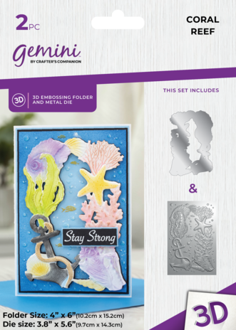 Gemini Coral Reef 4x6 Inch 3D Embossing Folder & Metal Die (GEM-3DEF4-MD-CORE) (DISCONTINUED) Gemini Coral Reef 4x6 Inch 3D Embossing Folder & Metal Die (GEM-3DEF4-MD-CORE) (DISCONTINUED)