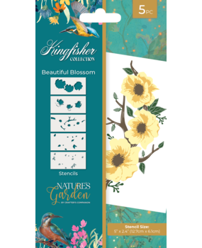 Crafter's Companion Kingfisher Collection Stencils Beautiful Blossom (NG-KF-STEN-BEBL) (DISCONTINUED)