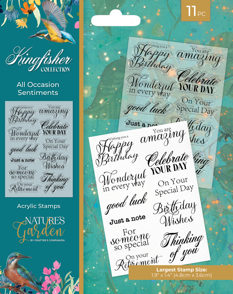 Crafter's Companion Kingfisher Collection Clear Stamps All Occasion Sentiments (NG-KF-CA-ST-AOS) (DISCONTINUED) Crafter's Companion Kingfisher Collection Clear Stamps All Occasion Sentiments (NG-KF-CA-ST-AOS) (DISCONTINUED)