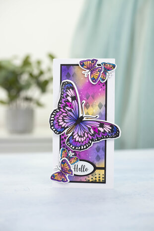 Couture Creations - Just for You Butterfly Stamp & Colour Outline Stamps (9Pc)
