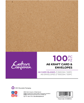 Crafter's Companion Card & Envelopes A6 Kraft (100pcs) (CC-KCBEN-A6)