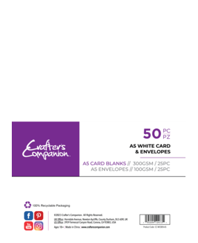 Crafter's Companion Card & Envelopes A5 White (50pcs) (CC-WCBEN-A5)