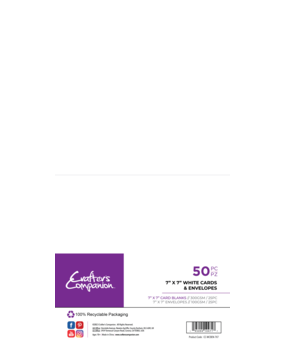 Crafter's Companion Card & Envelopes 7x7 Inch White (50pcs) (CC-WCBEN-7X7)