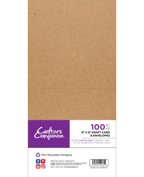 Crafter's Companion Card & Envelopes 6x6 Inch Kraft (100pcs) (CC-KCBEN-6X6)
