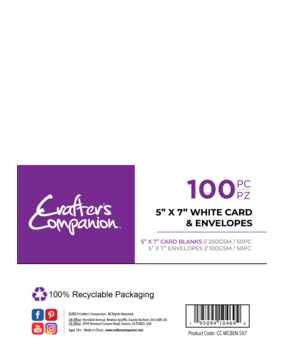 Crafter's Companion Card & Envelopes 5x7 Inch White (100pcs) (CC-WCBEN-5X7)