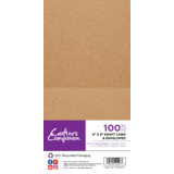 Crafter's Companion Card & Envelopes 5x5 Inch Kraft (100pcs) (CC-KCBEN-5X5)