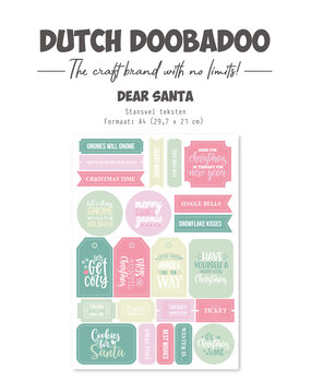 Dutch Doobadoo Dear Santa A4 Die Cut Sheet Texts (474.007.026) (DISCONTINUED)