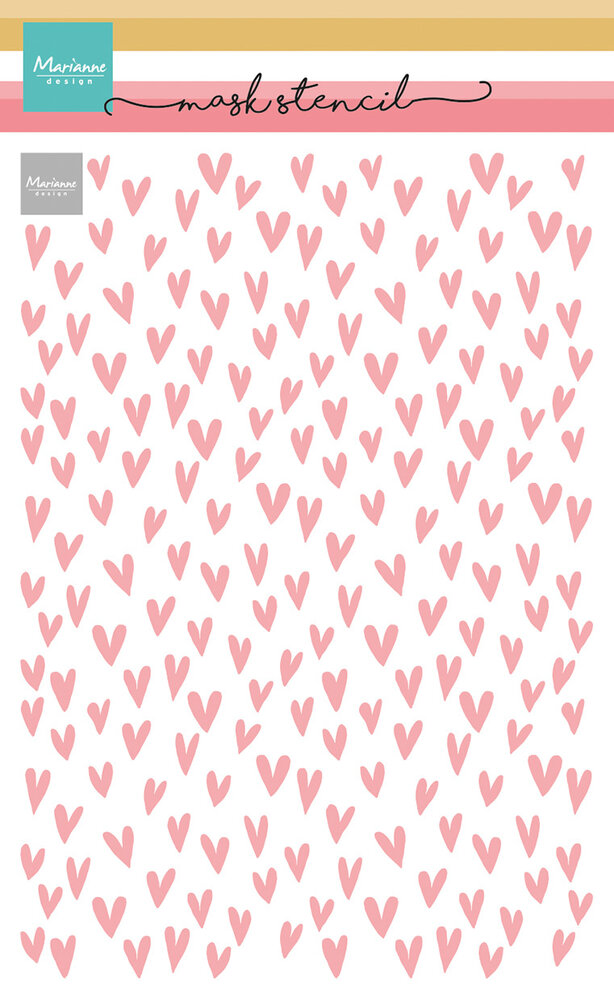 Marianne Design Mask Stencil A5 Hearts (PS8151) (DISCONTINUED)