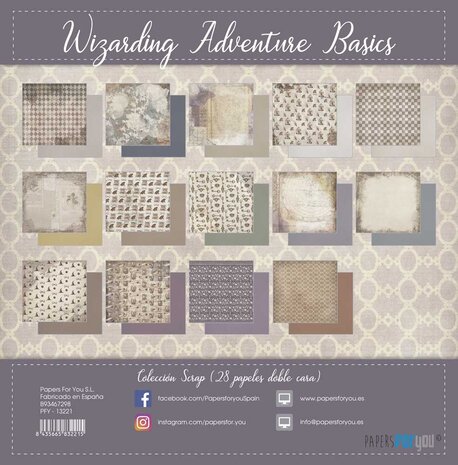 Papers For You Wizarding Adventure II Basics Midi Scrap Paper Pack (28pcs) (PFY-13221) (DISCONTINUED)