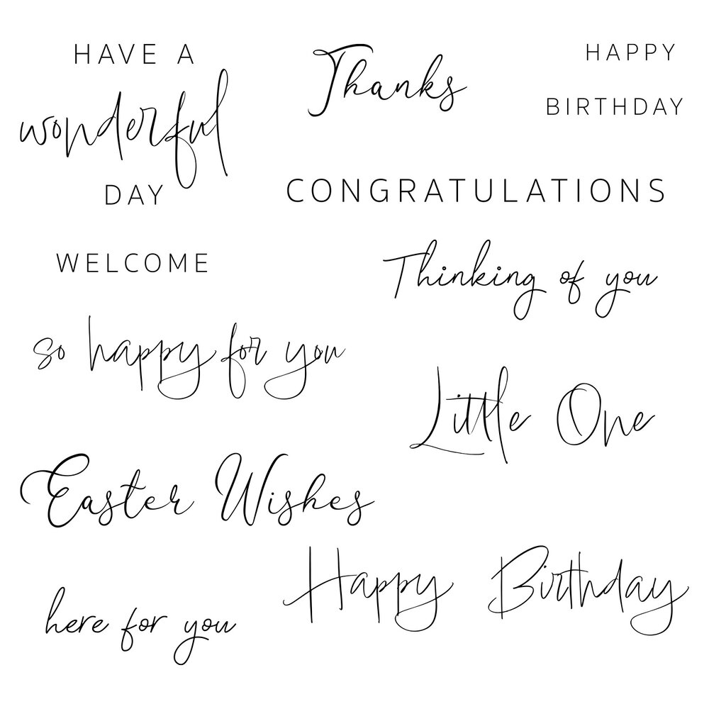 Sizzix Clear Stamps by Lisa Jones Daily Sentiments (13pcs) (666519) (DISCONTINUED)