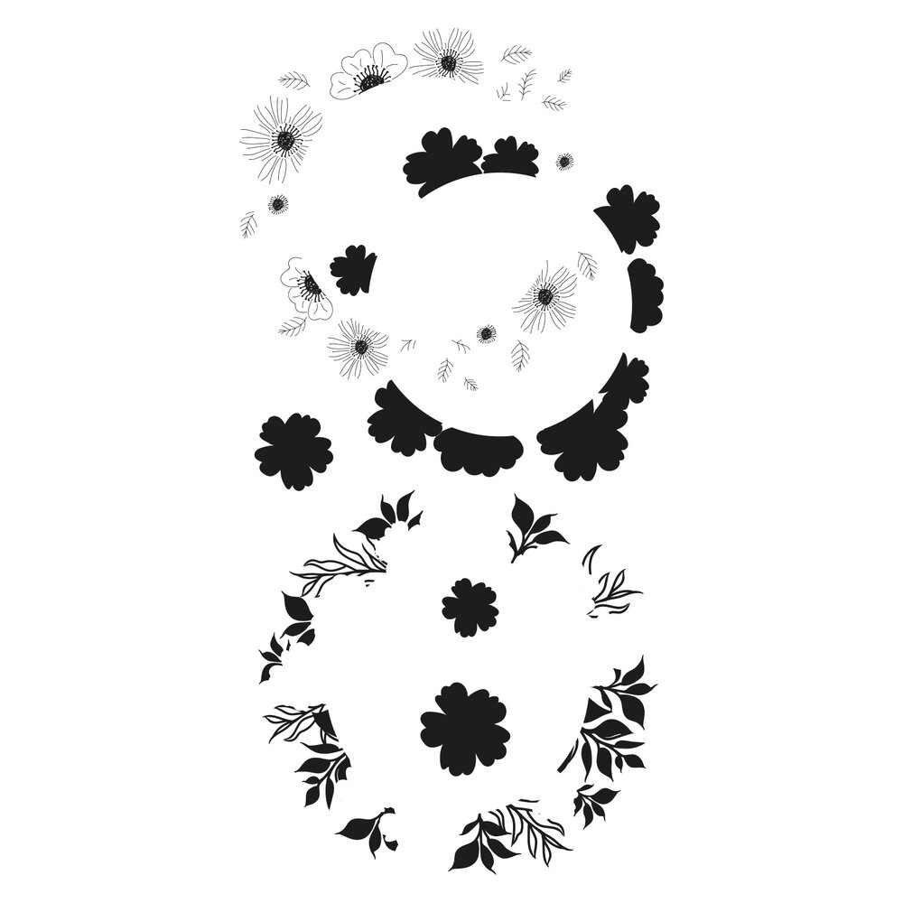 Sizzix Layered Stamps by Lisa Jones Botanic Wreath (6pcs) (666526) (DISCONTINUED)