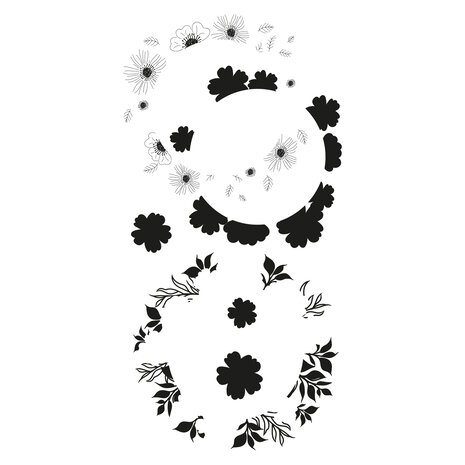 Sizzix Layered Stamps by Lisa Jones Botanic Wreath (6pcs) (666526) (DISCONTINUED)