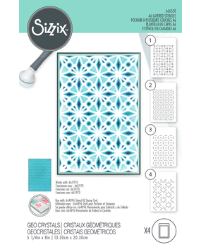 Sizzix Layered Stencils Geo Crystals (4pcs) (666530) (OUTLET)