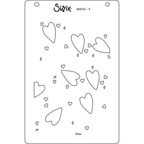 Sizzix Layered Stencils by Kath Breen Mark Making Hearts (4pcs) (666532) (DISCONTINUED)