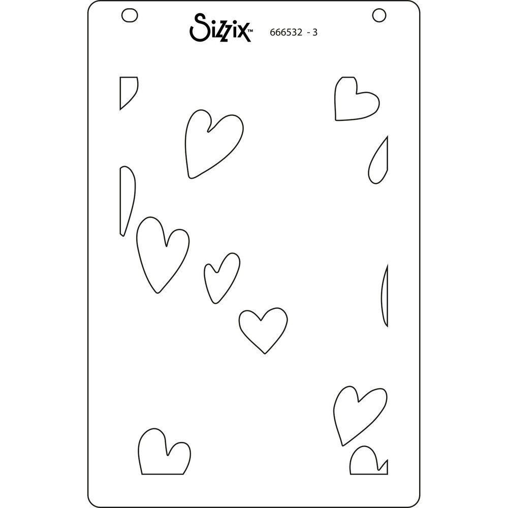 Sizzix Layered Stencils by Kath Breen Mark Making Hearts (4pcs) (666532) (DISCONTINUED)