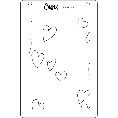 Sizzix Layered Stencils by Kath Breen Mark Making Hearts (4pcs) (666532) (DISCONTINUED)