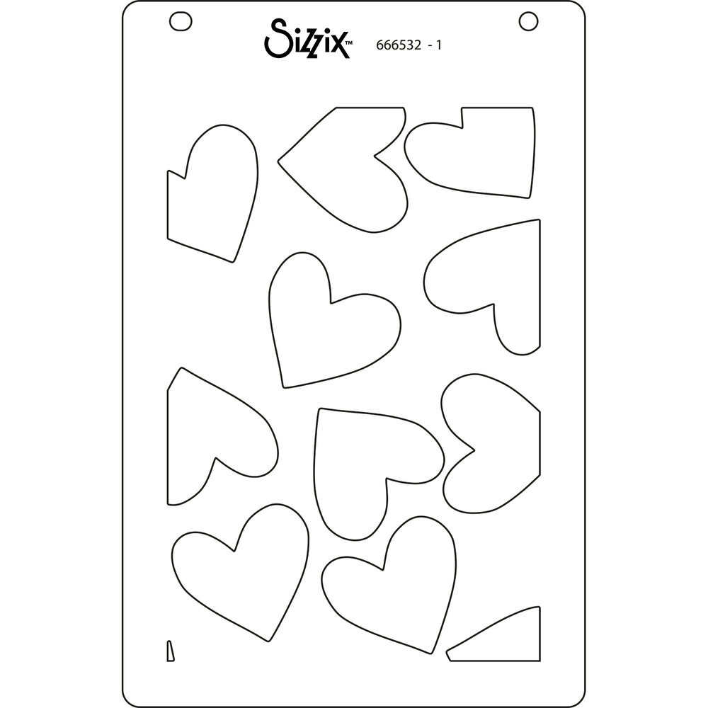 Sizzix Layered Stencils by Kath Breen Mark Making Hearts (4pcs) (666532) (DISCONTINUED)