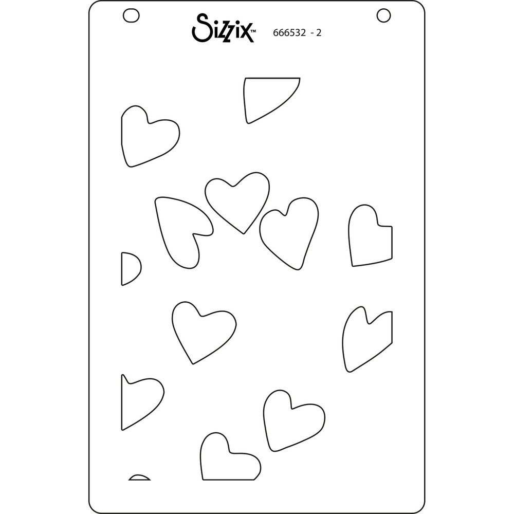 Sizzix Layered Stencils by Kath Breen Mark Making Hearts (4pcs) (666532) (DISCONTINUED)