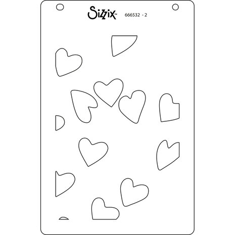 Sizzix Layered Stencils by Kath Breen Mark Making Hearts (4pcs) (666532) (DISCONTINUED)