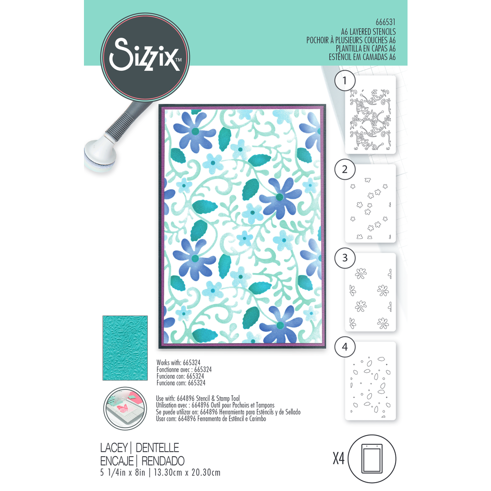 Sizzix Cartella Per Goffratura Floreale A Più Livelli | 665741 | Per Big Shot | Motivi 3D Su Carta E Cartoncino - 2