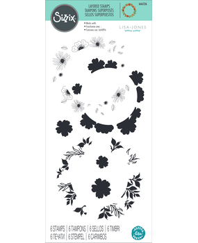 Sizzix Layered Stamps by Lisa Jones Botanic Wreath (6pcs) (666526) (DISCONTINUED)