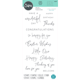 Sizzix Clear Stamps by Lisa Jones Daily Sentiments (13pcs) (666519) (DISCONTINUED)