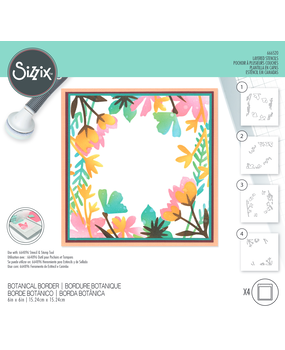 Sizzix Layered Stencils by Jennifer Ogborn Botanical Border (4pcs) (666520) (DISCONTINUED) Sizzix Layered Stencils by Jennifer Ogborn Botanical Border (4pcs) (666520) (DISCONTINUED)
