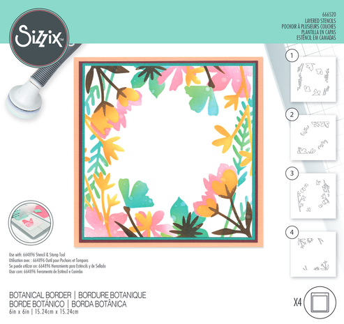 Sizzix Layered Stencils by Jennifer Ogborn Botanical Border (4pcs) (666520) (DISCONTINUED) Sizzix Layered Stencils by Jennifer Ogborn Botanical Border (4pcs) (666520) (DISCONTINUED)