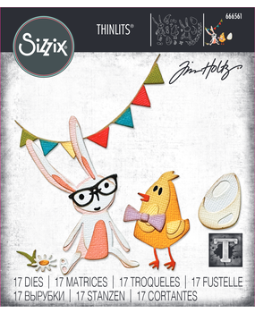 Sizzix Thinlits Die by Tim Holtz Vault Bunny + Chick (17pcs) (666561) Sizzix Thinlits Die by Tim Holtz Vault Bunny + Chick (17pcs) (666561)