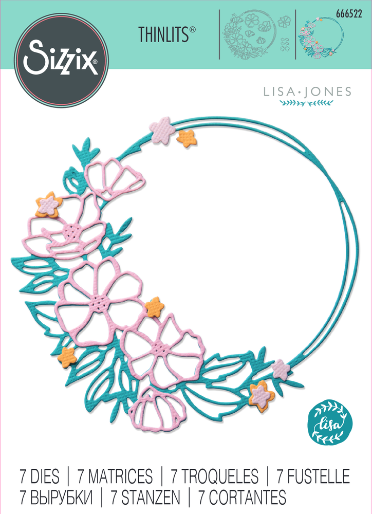 Sizzix Thinlits Die by Lisa Jones Floral Round (7pcs) (666522) (DISCONTINUED) Sizzix Thinlits Die by Lisa Jones Floral Round (7pcs) (666522) (DISCONTINUED)