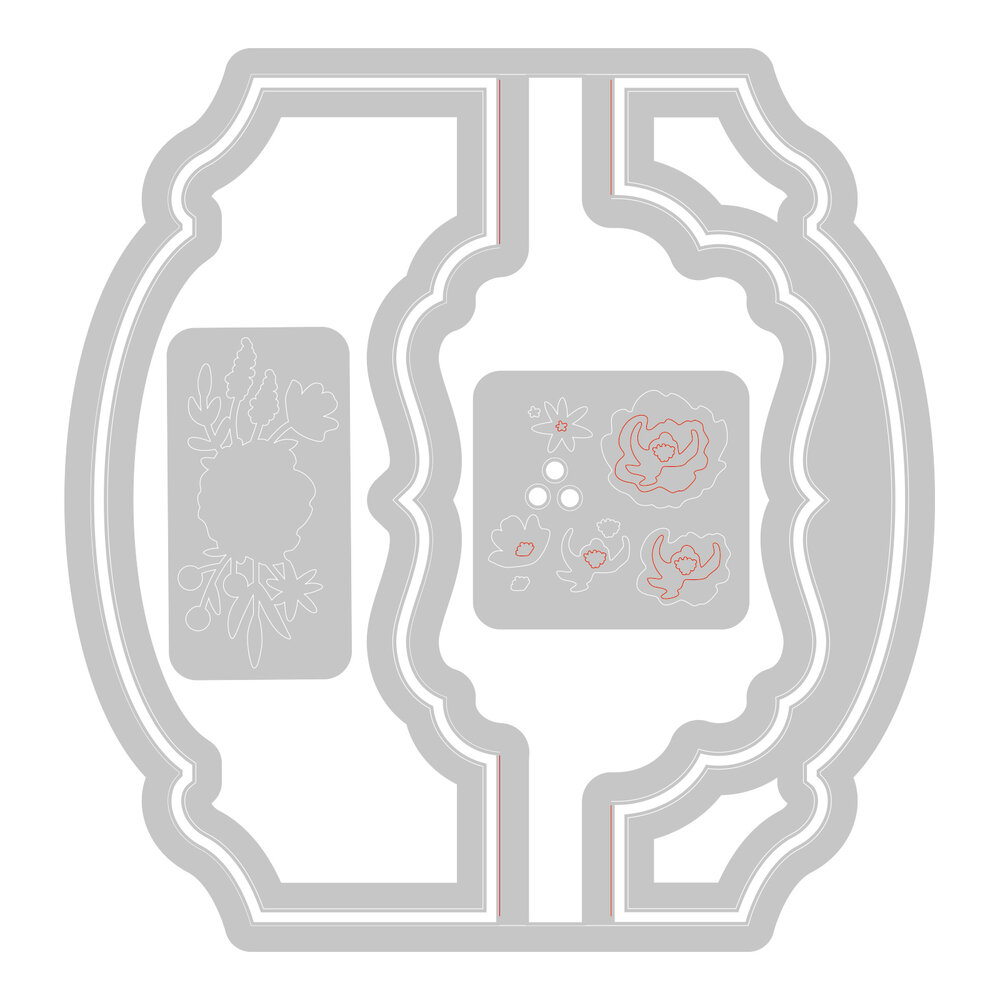 Sizzix Thinlits Die by Jen Long Card, Label (5pcs) (666122) (DISCONTINUED)