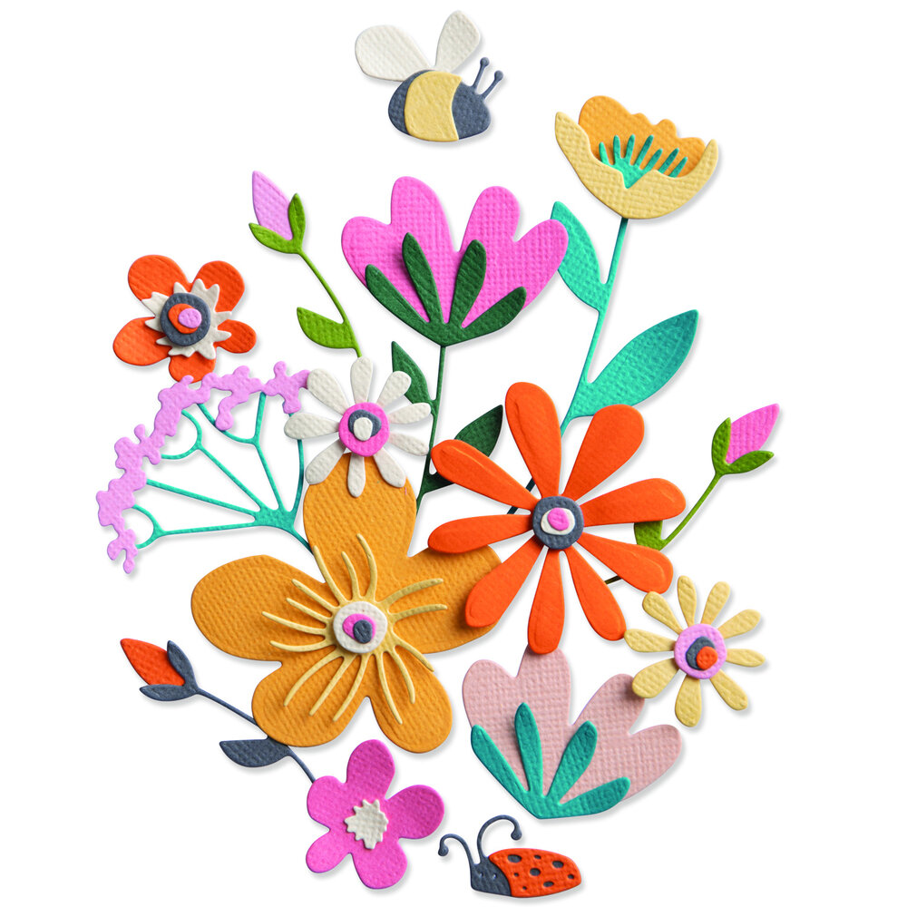 Sizzix Thinlits Die by Debi Potter Fabulous Bold Flora (16pcs) (666255)