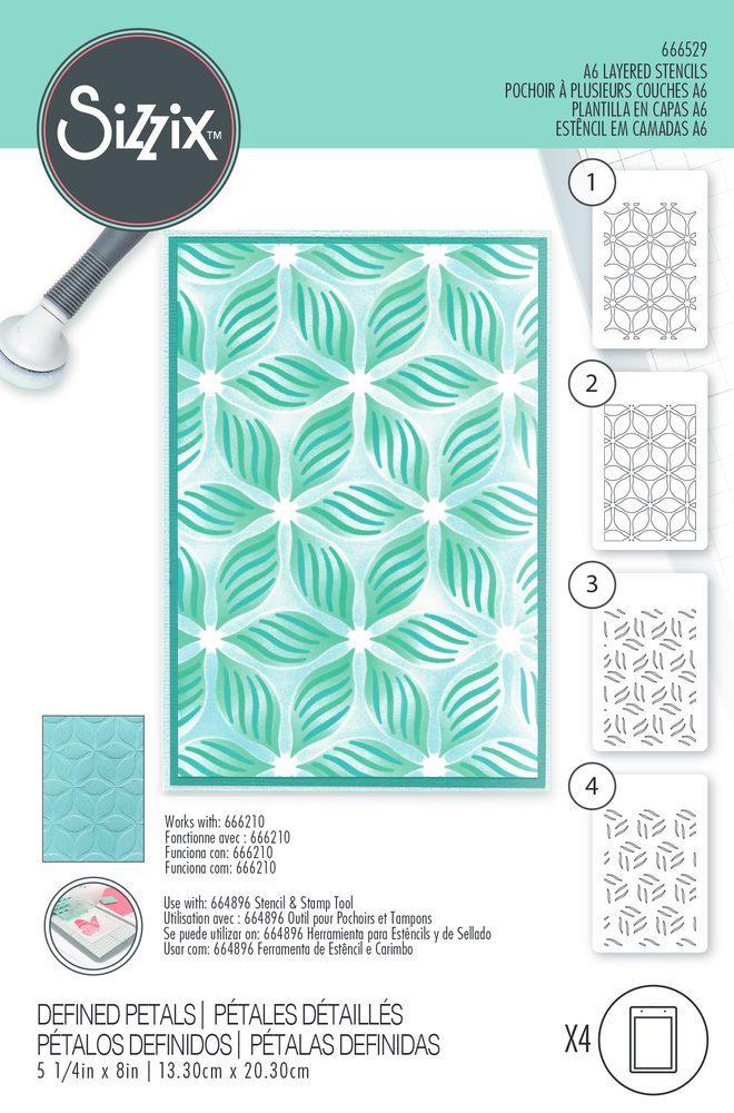 Sizzix Layered Stencils Defined Petals (4pcs) (666529) (DISCONTINUED) Sizzix Layered Stencils Defined Petals (4pcs) (666529) (DISCONTINUED)