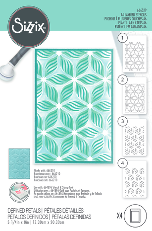 Sizzix Layered Stencils Defined Petals (4pcs) (666529) (DISCONTINUED) Sizzix Layered Stencils Defined Petals (4pcs) (666529) (DISCONTINUED)