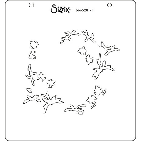 Sizzix Layered Stencils by Jennifer Ogborn Strawberry Wreath (4pcs) (666528) (DISCONTINUED)