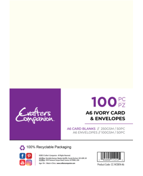 Crafter's Companion Card & Envelopes A6 Ivory (100pcs) (CC-IVCBEN-A6)