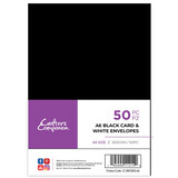 Crafter's Companion Card & Envelopes A6 Black/White (50pcs) (CC-BWCBEN-A6) (DISCONTINUED)
