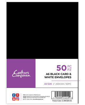 Crafter's Companion Card & Envelopes A6 Black/White (50pcs) (CC-BWCBEN-A6) (DISCONTINUED)