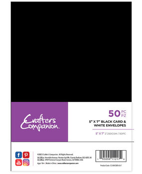 Crafter's Companion Card & Envelopes 5x7 Inch Black/White (50pcs) (CC-BWCBEN-5x7) (DISCONTINUED)