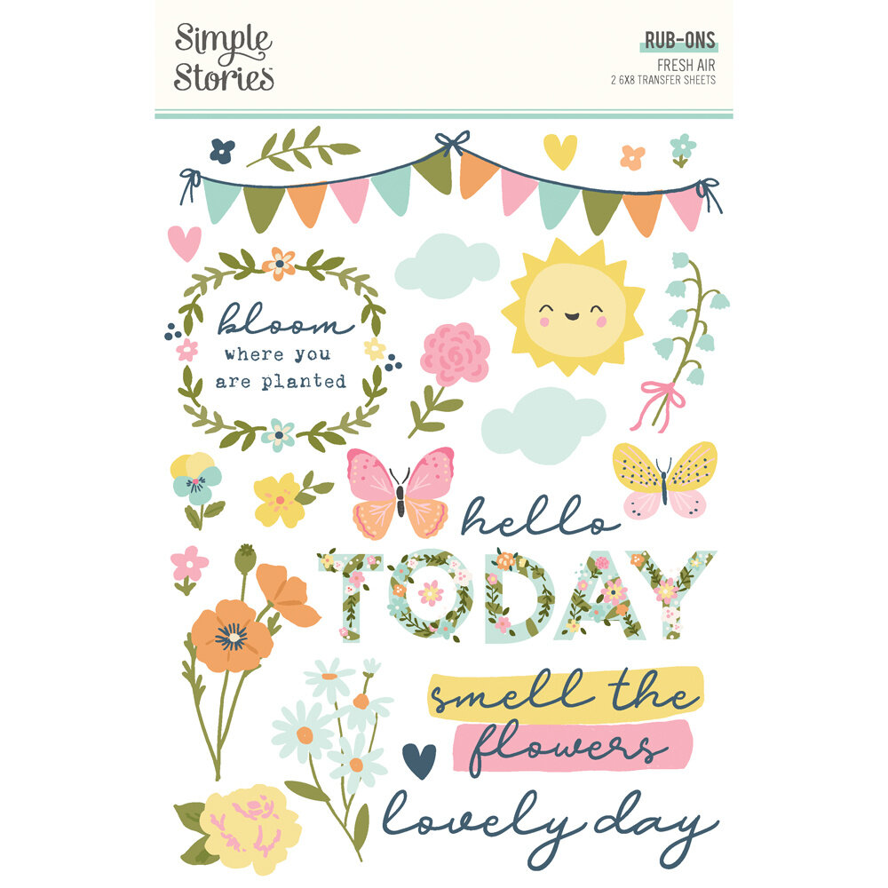 Simple Stories Fresh Air Rub Ons (21620) (DISCONTINUED)