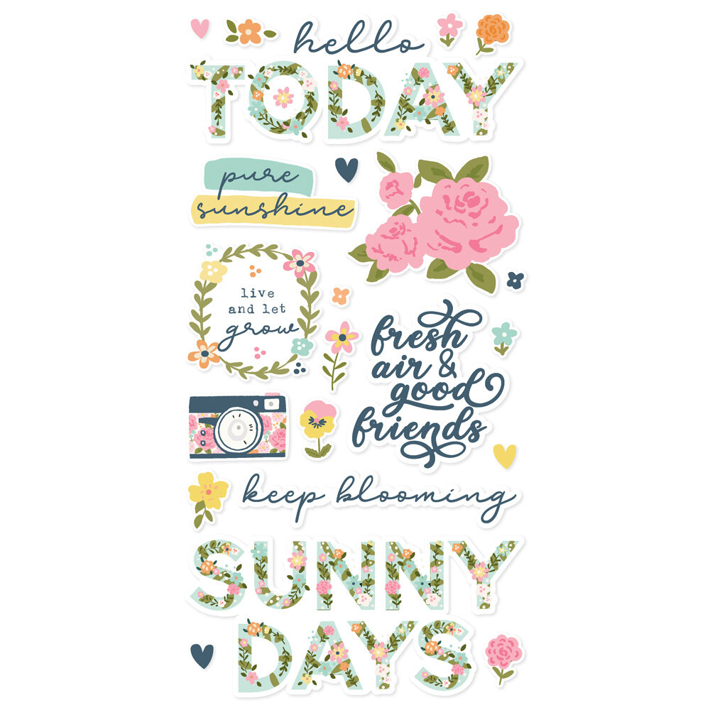 Simple Stories Fresh Air Foam Stickers (21624) (DISCONTINUED)