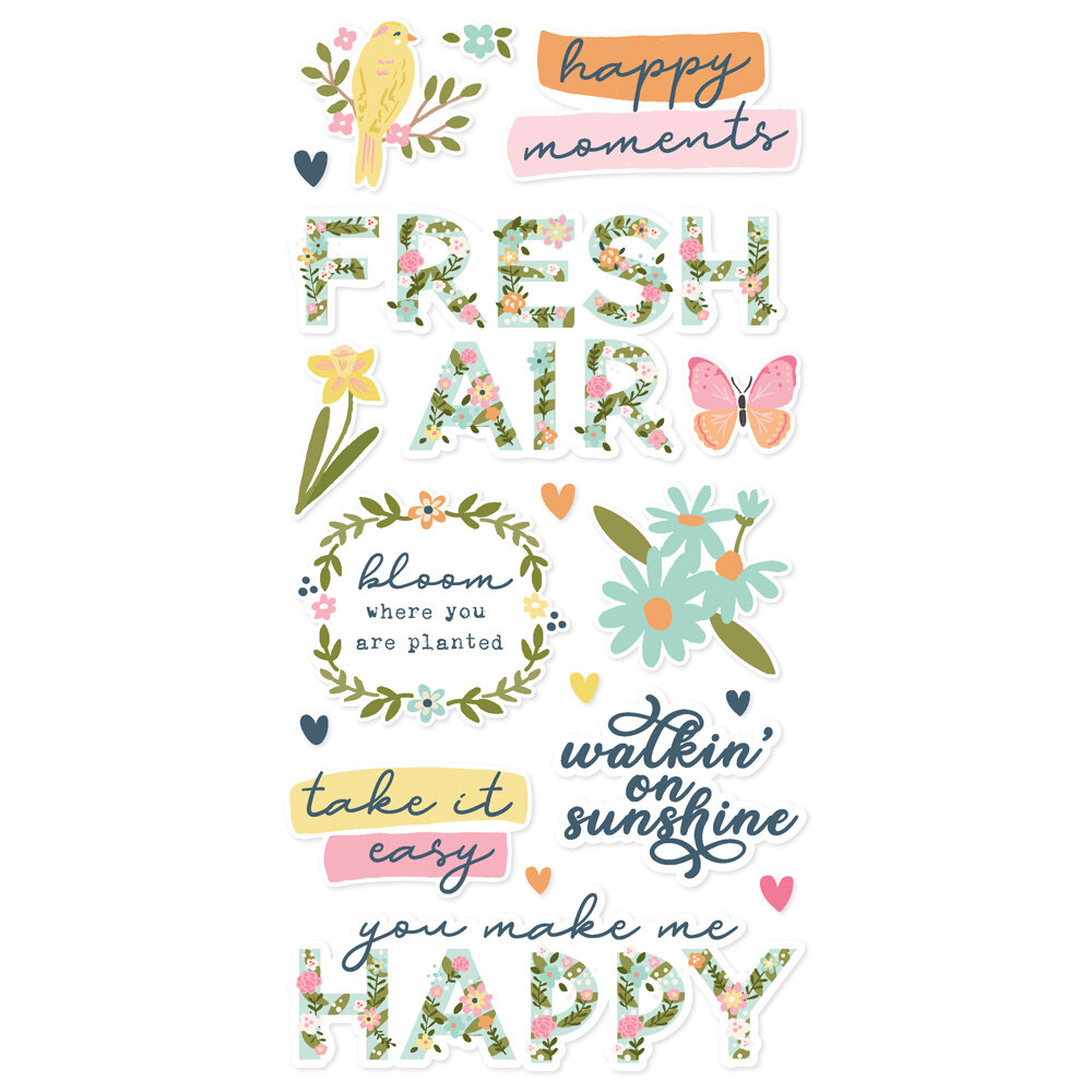 Simple Stories Fresh Air Foam Stickers (21624) (OUTLET)