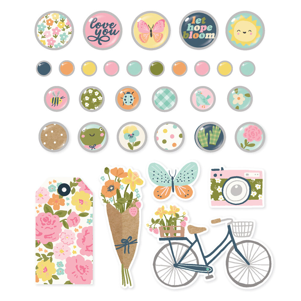 Simple Stories Fresh Air Decorative Brads (21625) (OUTLET)