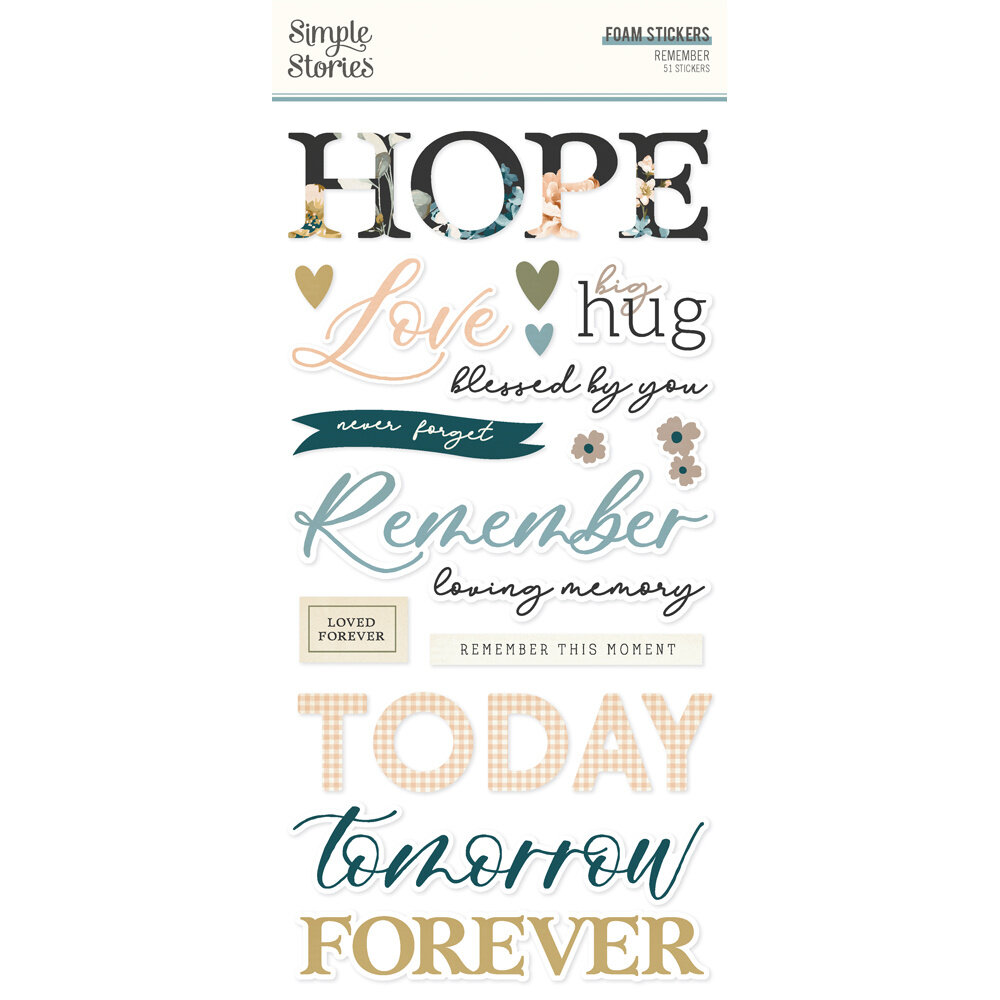 Simple Stories Remember Foam Stickers (21526) (DISCONTINUED)